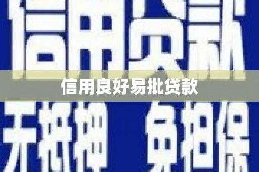 苍溪信用良好易批贷款