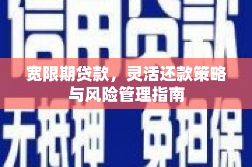 苍溪宽限期贷款，灵活还款策略与风险管理指南