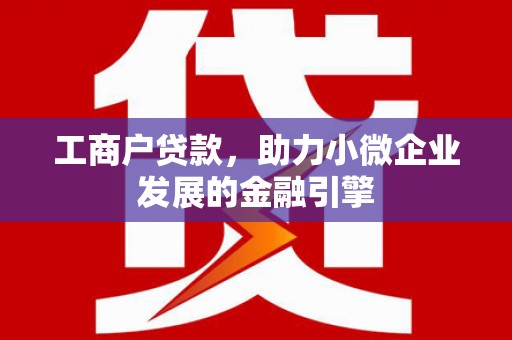 苍溪工商户贷款，助力小微企业发展的金融引擎
