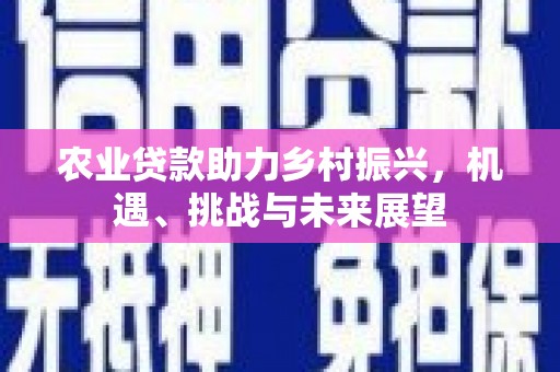 苍溪农业贷款助力乡村振兴，机遇、挑战与未来展望