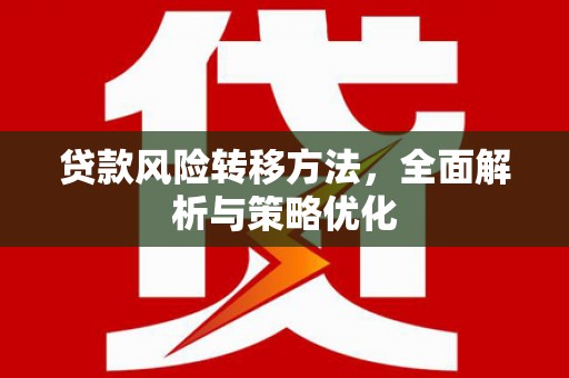 苍溪贷款风险转移方法，全面解析与策略优化