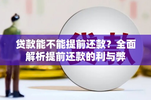 苍溪贷款能不能提前还款？全面解析提前还款的利与弊