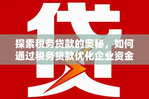 苍溪探索税务贷款的奥秘，如何通过税务贷款优化企业资金流