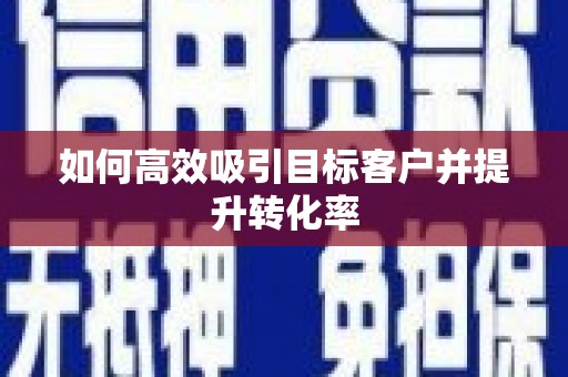 苍溪如何高效吸引目标客户并提升转化率