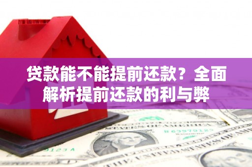 苍溪贷款能不能提前还款？全面解析提前还款的利与弊