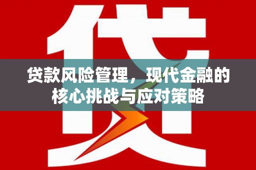 苍溪贷款风险管理，现代金融的核心挑战与应对策略
