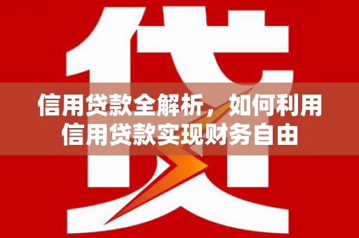 苍溪信用贷款全解析，如何利用信用贷款实现财务自由