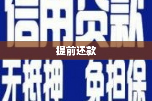 苍溪提前还款