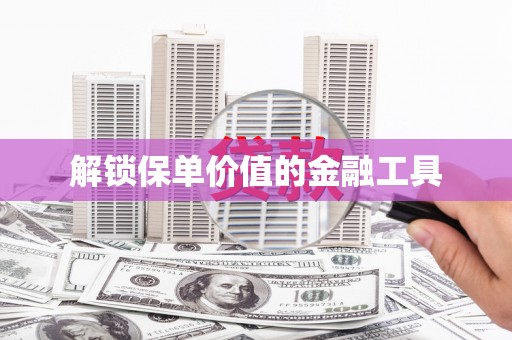 苍溪解锁保单价值的金融工具