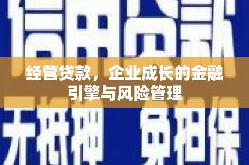 苍溪经营贷款，企业成长的金融引擎与风险管理